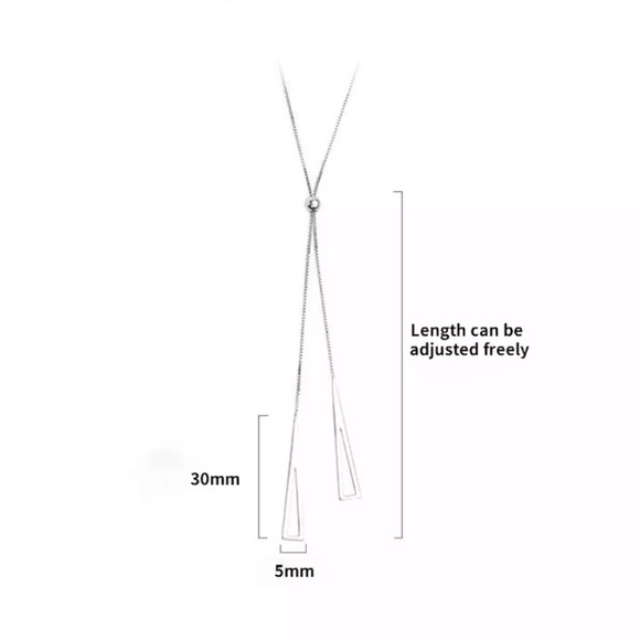 π Sterling Silver Long Adjustable Necklace - Picture 6 of 6